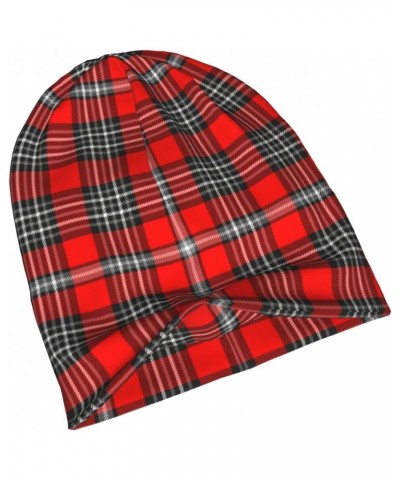 Beanie Hat for Men Women Plaid Check Unisex Soft Chunky Winter Hat Cuffed Plain Skull Knit Warm Ski Cap Multicoloured $8.70 S...