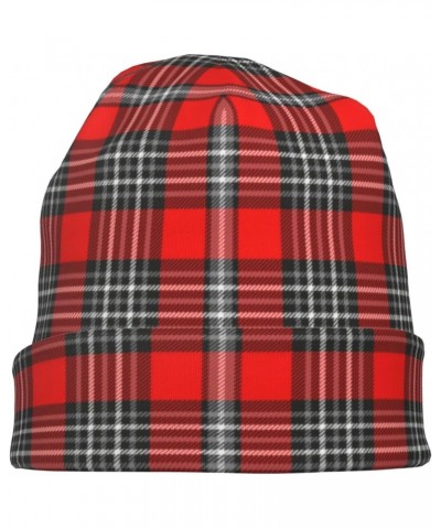 Beanie Hat for Men Women Plaid Check Unisex Soft Chunky Winter Hat Cuffed Plain Skull Knit Warm Ski Cap Multicoloured $8.70 S...