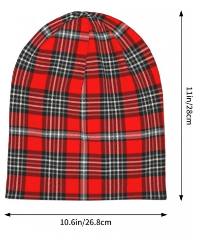 Beanie Hat for Men Women Plaid Check Unisex Soft Chunky Winter Hat Cuffed Plain Skull Knit Warm Ski Cap Multicoloured $8.70 S...