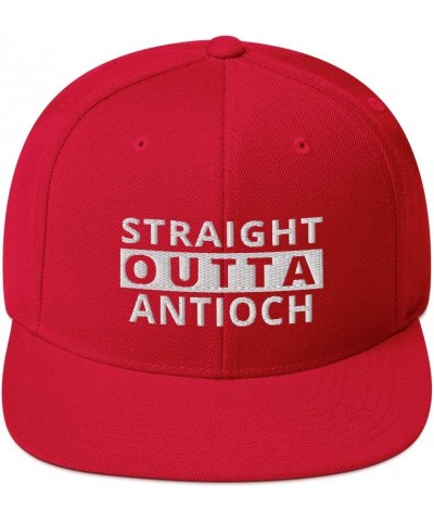 Straight Outta Antioch Snapback Hat California Red $23.36 Baseball Caps