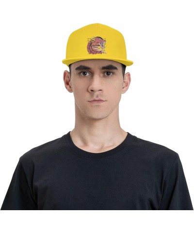 The Angry Dragon Baseball Cap for Men Women Snapback Hat Trucker Flat Bill Caps Sun Hat Yellow $12.48 Baseball Caps