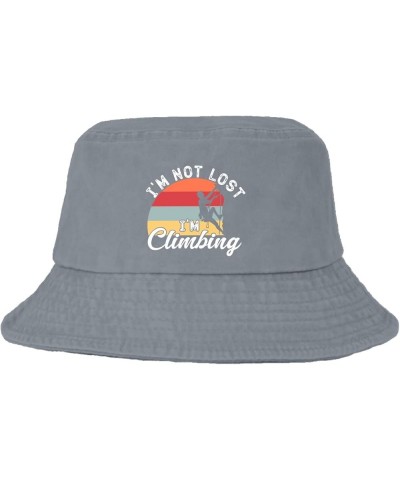 I'm Not Lost I'm Climbing Bucket Hat Bucket Hat Trendy Women Hats for Hiking Accessories for Dance Must Light Grey $8.81 Buck...