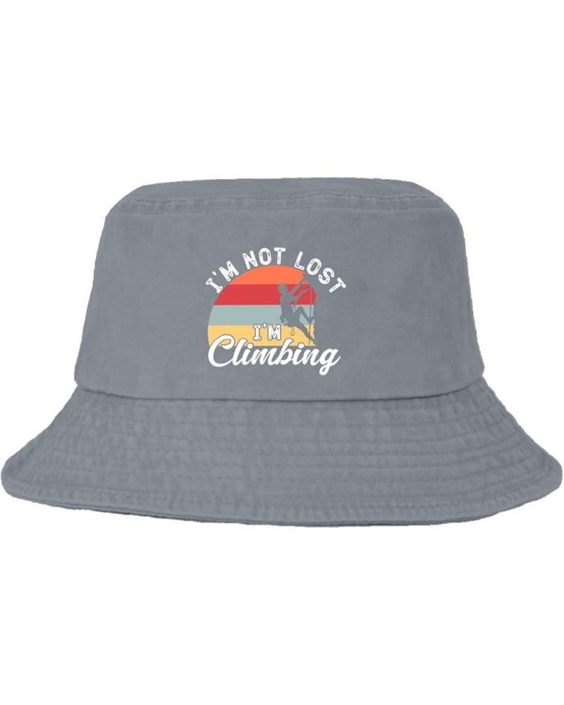 I'm Not Lost I'm Climbing Bucket Hat Bucket Hat Trendy Women Hats for Hiking Accessories for Dance Must Light Grey $8.81 Buck...