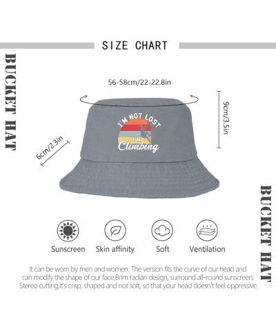 I'm Not Lost I'm Climbing Bucket Hat Bucket Hat Trendy Women Hats for Hiking Accessories for Dance Must Light Grey $8.81 Buck...