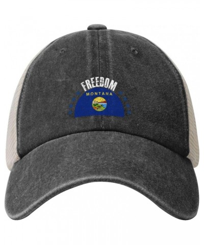 The Montana Flag and Freedom Baseball Cap Women Men Mesh Back Hats Vintage Cowboy Hat Dad Caps Black $9.46 Cowboy Hats