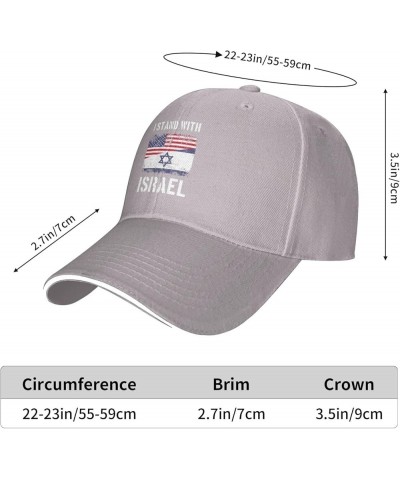 Support Israeli,I Stand with Israel USA Flags Baseball Cap Women Trucker Hat Men Dad Hat Snapback Hat Black Gray $11.03 Baseb...