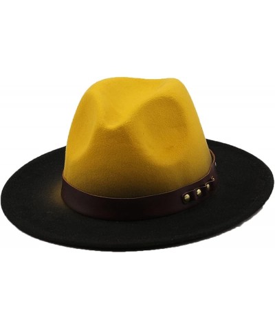 Wide Brim Fedora Hats for Men Women Vintage Gentleman Gradient Color Casual Party Church Hat with Belt One Size 04 $27.32 Fed...