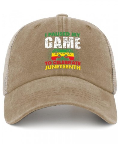 Sun Hats for Men face i Paused My Game to Celebrate juneteent Black Cowboy hat Blue hat Gifts for Grandma Golf Hat Pigment Kh...