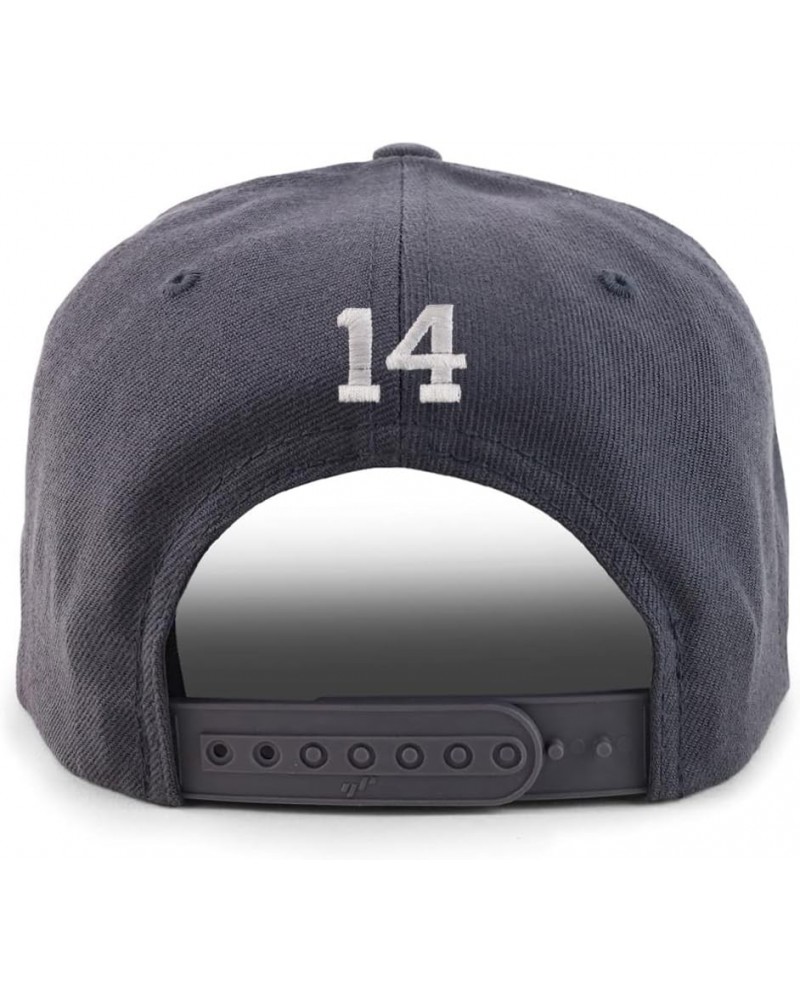 Small Number 14 Back Embroidered Flatbill Snapback Charcoal $16.63 Baseball Caps