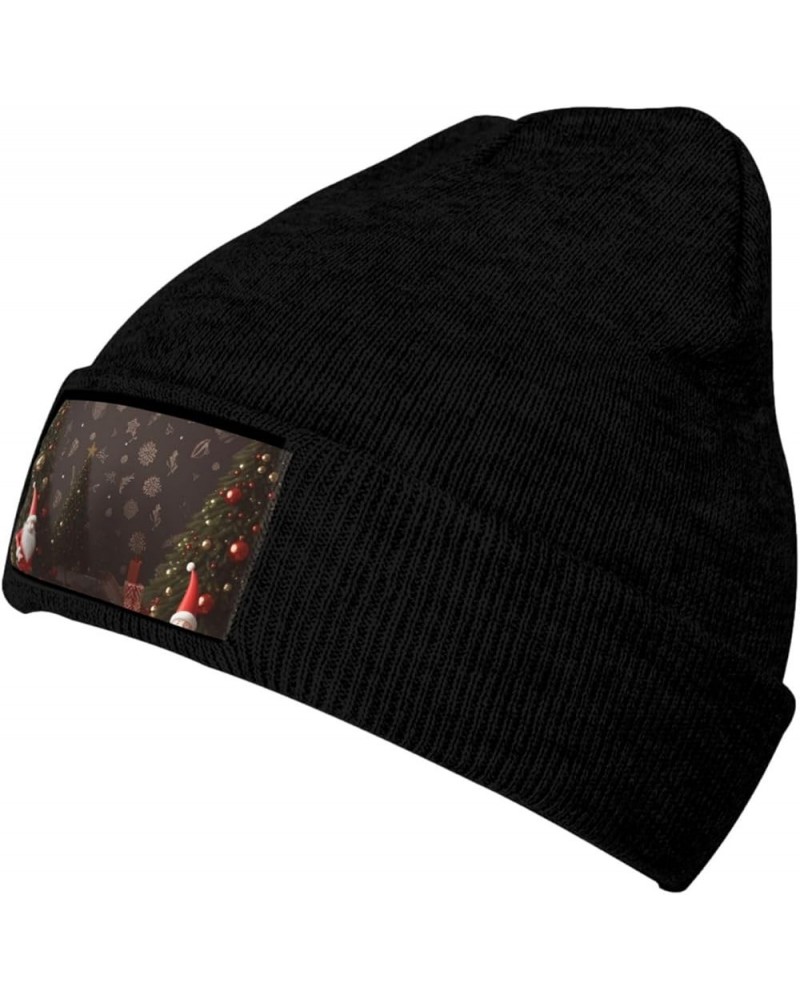 Unisex Beanie for Men and Women Christmas Decorate Knit Hat Winter Beanies Soft Warm Ski Hats Black $12.52 Skullies & Beanies