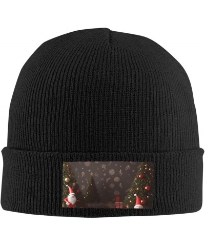 Unisex Beanie for Men and Women Christmas Decorate Knit Hat Winter Beanies Soft Warm Ski Hats Black $12.52 Skullies & Beanies