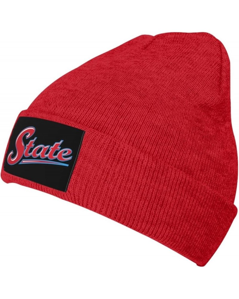 Delaware State University Ribbed Knit Cap Beanie Hats for Men Women, Warm Cozy Knitted Cuffed Cap Red $7.27 Skullies & Beanies