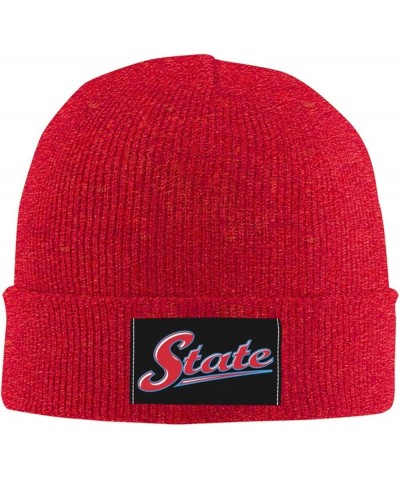 Delaware State University Ribbed Knit Cap Beanie Hats for Men Women, Warm Cozy Knitted Cuffed Cap Red $7.27 Skullies & Beanies