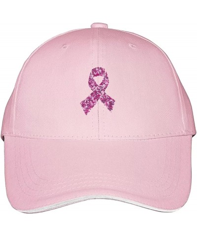 Breast Cancer Awareness Pink Ribbon Baseball Cap Hat Mens Women's Washed Cool Cap Adjustable Snapback Travel Hat Lightpink $1...