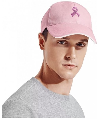 Breast Cancer Awareness Pink Ribbon Baseball Cap Hat Mens Women's Washed Cool Cap Adjustable Snapback Travel Hat Lightpink $1...