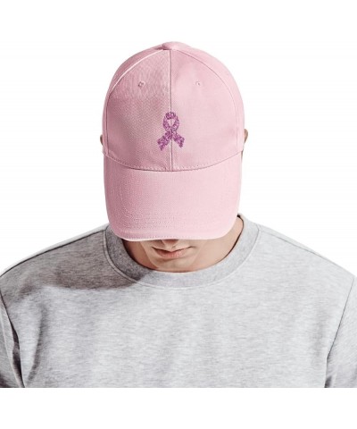 Breast Cancer Awareness Pink Ribbon Baseball Cap Hat Mens Women's Washed Cool Cap Adjustable Snapback Travel Hat Lightpink $1...