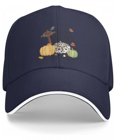 Fall for Jesus He Never Leaves,Fall for Jesus Pumpkins Baseball Hats for Men Adjustable Dad Hat,Navy Blue $9.83 Skullies & Be...