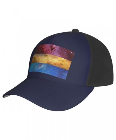 Pansexual Galaxy Pride Flag LGBTQ Baseball Cap Adjustable Men Women Tucker Dad Hat Black $18.74 Baseball Caps