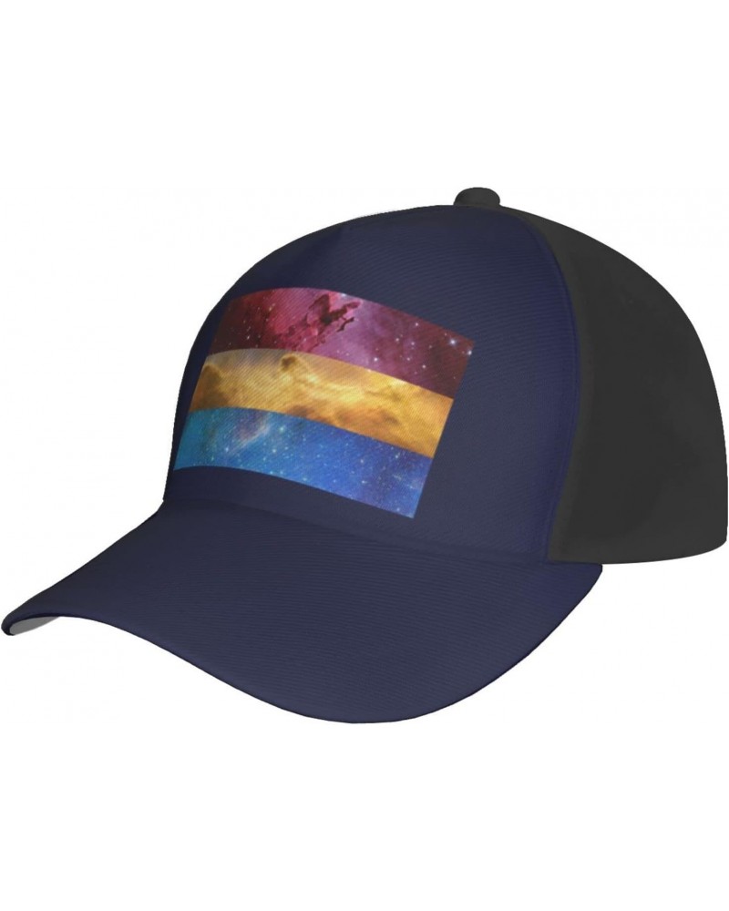 Pansexual Galaxy Pride Flag LGBTQ Baseball Cap Adjustable Men Women Tucker Dad Hat Black $18.74 Baseball Caps