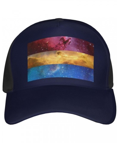 Pansexual Galaxy Pride Flag LGBTQ Baseball Cap Adjustable Men Women Tucker Dad Hat Black $18.74 Baseball Caps