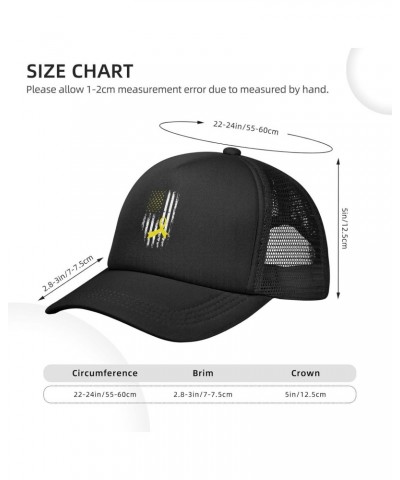 Microcephaly Awareness USA America Flag Yellow Ribbon Baseball Cap Adjustable Casual Mesh Hats Duck Tongue Hat for Men Women6...