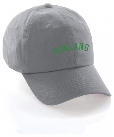 USA Cities Baseball Dad Hat Cap Cotton Unstructure Low Profile Strapback Oakland Grey Green $12.21 Baseball Caps