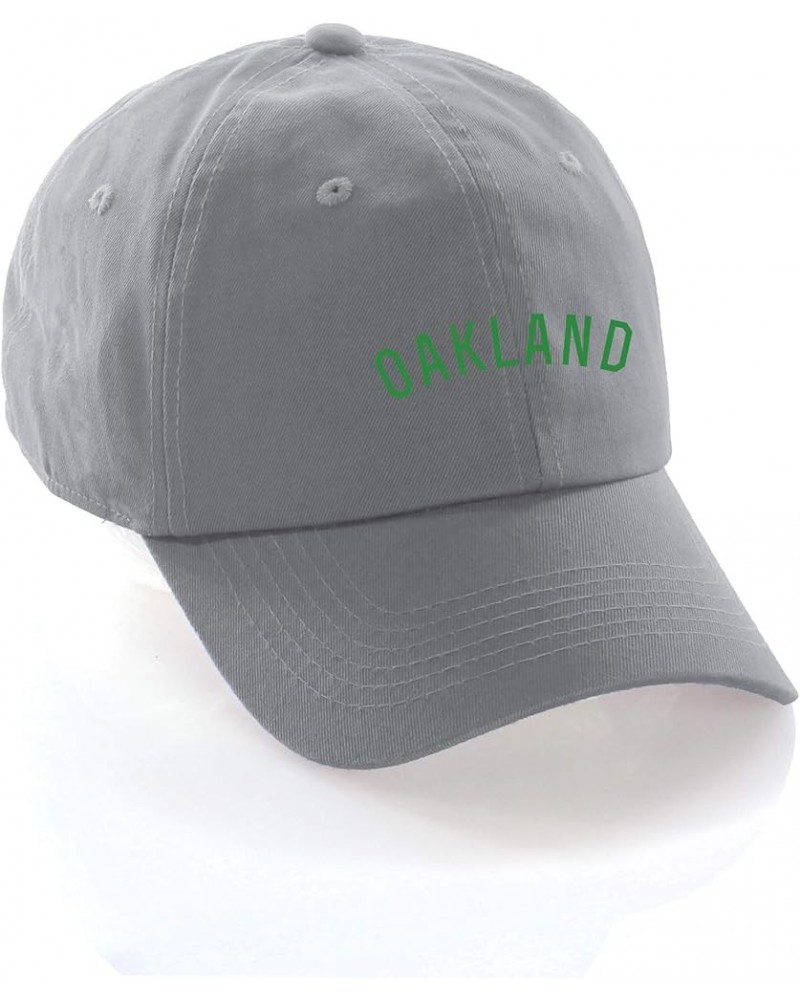 USA Cities Baseball Dad Hat Cap Cotton Unstructure Low Profile Strapback Oakland Grey Green $12.21 Baseball Caps