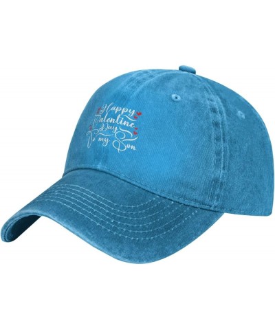 Happy Valentine Day to My Son Baseball Cap for Men Women Hats Adjustable Vintage Cowboy Hat Sun Hat Blue $13.25 Cowboy Hats