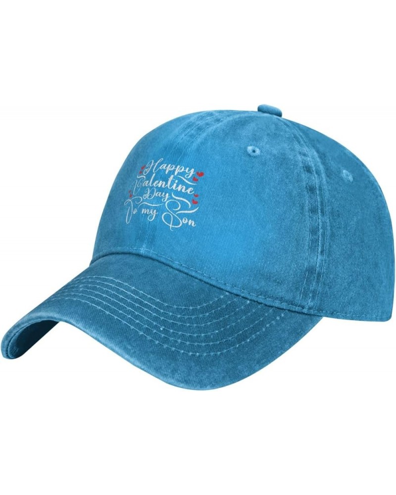 Happy Valentine Day to My Son Baseball Cap for Men Women Hats Adjustable Vintage Cowboy Hat Sun Hat Blue $13.25 Cowboy Hats