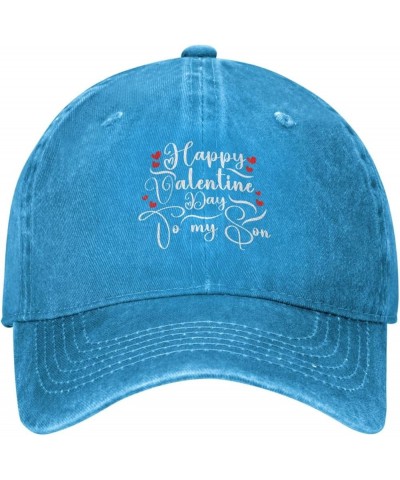 Happy Valentine Day to My Son Baseball Cap for Men Women Hats Adjustable Vintage Cowboy Hat Sun Hat Blue $13.25 Cowboy Hats