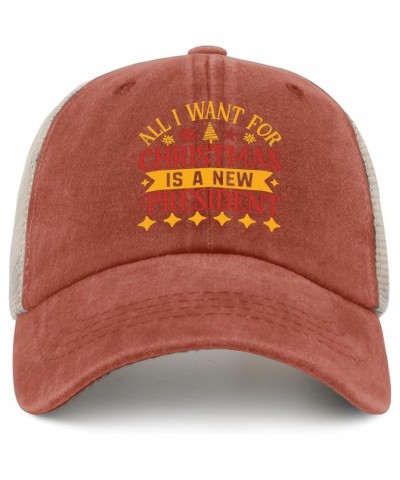 All i Want for Christmas is a New President Trucker hat Music hat AllBlack hat for Men Gifts for Grandma Summer Cap Saffron02...