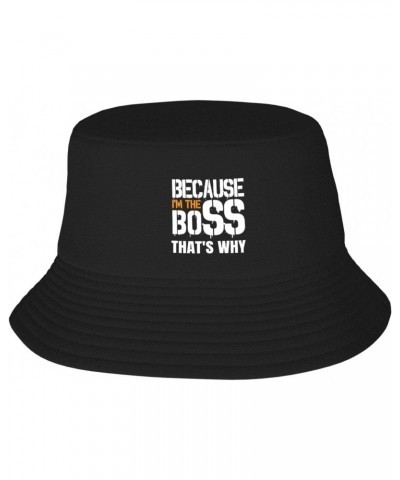 Because I'm The Boss That's Why Stay Cool and Stylish with Our Trendy Bucket Hats - Perfect for Summer Fun and Outdoor Advent...