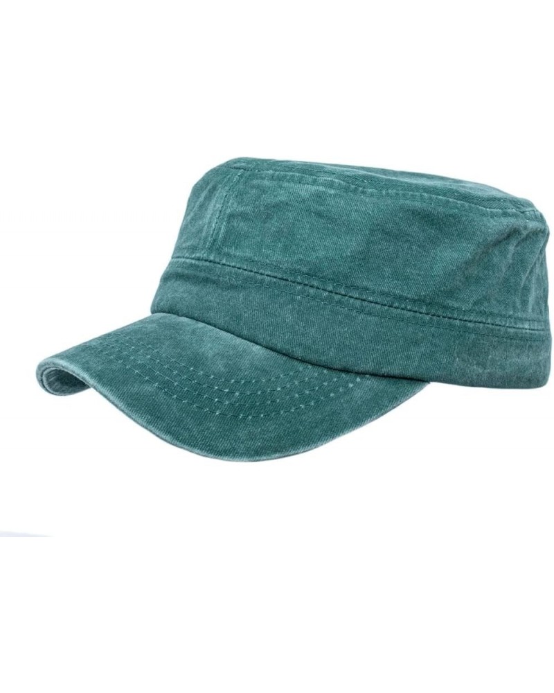 Washed Cotton Plain Cadet Army Cap Classic Military Hat Men Women Fashion Hat Green $9.99 Baseball Caps