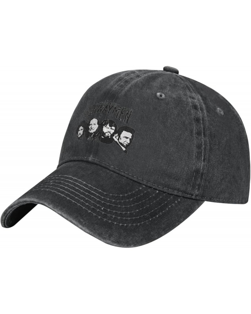 The Music Highwaymen and Band Baseball Cap Adjustable Classic Unisex Vintage Denim Hat Washed Cotton Soft Cap Black Black $12...