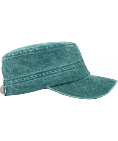 Washed Cotton Plain Cadet Army Cap Classic Military Hat Men Women Fashion Hat Green $9.99 Baseball Caps