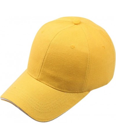 Men's Classics Retro Trucker Hat Plain Baseball Cap for Men Women Running Hat,Mesh Dad Hat Gifts Birthday Easter Yellow $5.39...