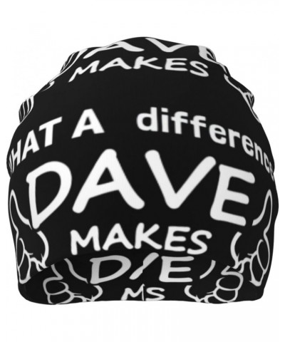 What A Difference A Dave Makes Comfort Elegance Knitted Hat Black Daily for Men Women $11.53 Skullies & Beanies