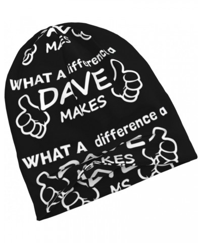 What A Difference A Dave Makes Comfort Elegance Knitted Hat Black Daily for Men Women $11.53 Skullies & Beanies