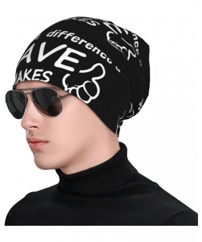 What A Difference A Dave Makes Comfort Elegance Knitted Hat Black Daily for Men Women $11.53 Skullies & Beanies