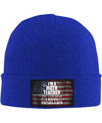 I'm a Math Teacher of Course I Have Problems Cozy Knitted Hat for Winter - Warm Comfort Black Blue $12.21 Skullies & Beanies