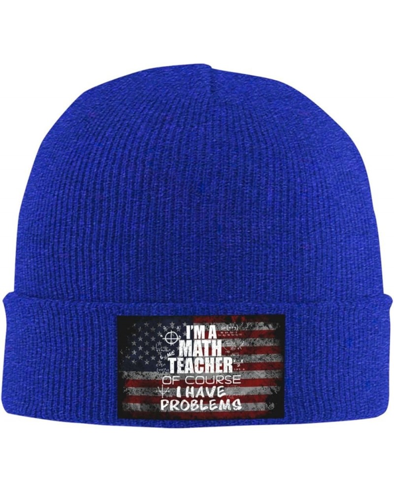 I'm a Math Teacher of Course I Have Problems Cozy Knitted Hat for Winter - Warm Comfort Black Blue $12.21 Skullies & Beanies