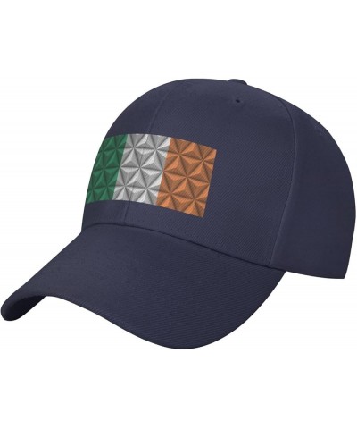 Adjustable Flag of Ireland with Polygon Effect Baseball Cap Women Men Hat Truck Driver Baseball Caps Sun Hats Navy Blue $12.9...