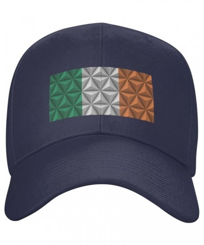 Adjustable Flag of Ireland with Polygon Effect Baseball Cap Women Men Hat Truck Driver Baseball Caps Sun Hats Navy Blue $12.9...