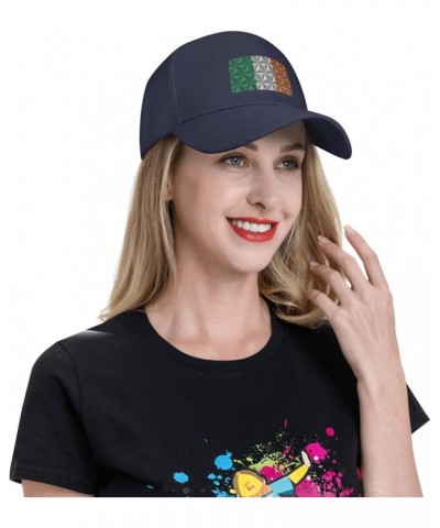 Adjustable Flag of Ireland with Polygon Effect Baseball Cap Women Men Hat Truck Driver Baseball Caps Sun Hats Navy Blue $12.9...