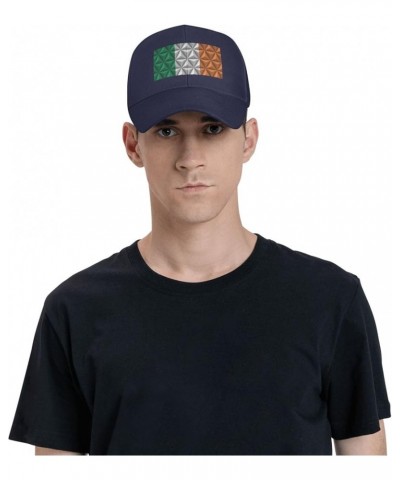 Adjustable Flag of Ireland with Polygon Effect Baseball Cap Women Men Hat Truck Driver Baseball Caps Sun Hats Navy Blue $12.9...