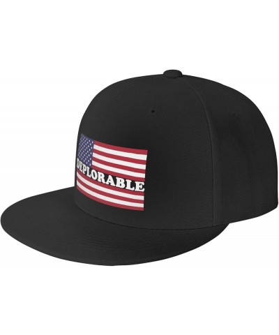 Men Women Adjustable Baseball Caps, Deplorable American Flag Unisex Plain Hats Vintage Trucker Dad Cap Black Black $8.81 Base...