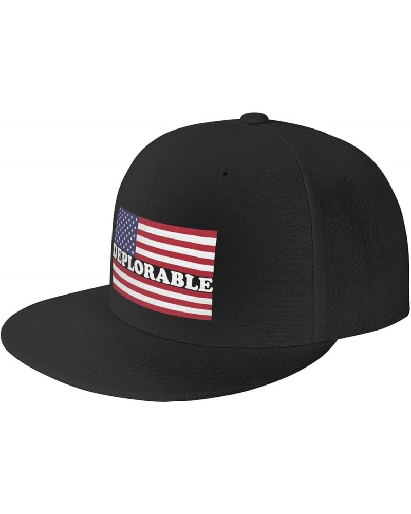 Men Women Adjustable Baseball Caps, Deplorable American Flag Unisex Plain Hats Vintage Trucker Dad Cap Black Black $8.81 Base...