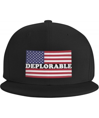 Men Women Adjustable Baseball Caps, Deplorable American Flag Unisex Plain Hats Vintage Trucker Dad Cap Black Black $8.81 Base...