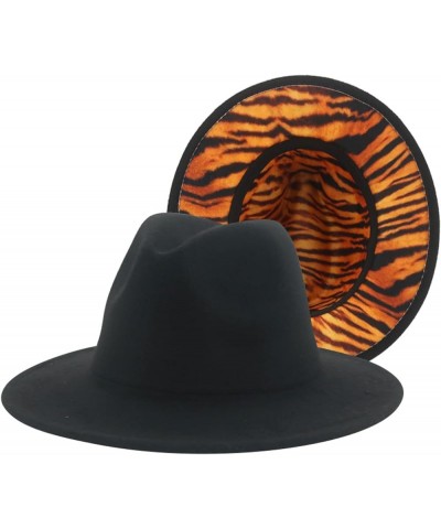 Hats for Women Fedoras Women Hat Felt Accessories Patchwork Zebra Leopard Luxury Cowboy Fedora 2 $13.95 Fedoras