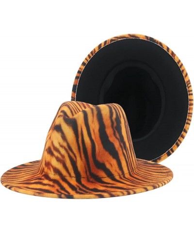 Hats for Women Fedoras Women Hat Felt Accessories Patchwork Zebra Leopard Luxury Cowboy Fedora 2 $13.95 Fedoras